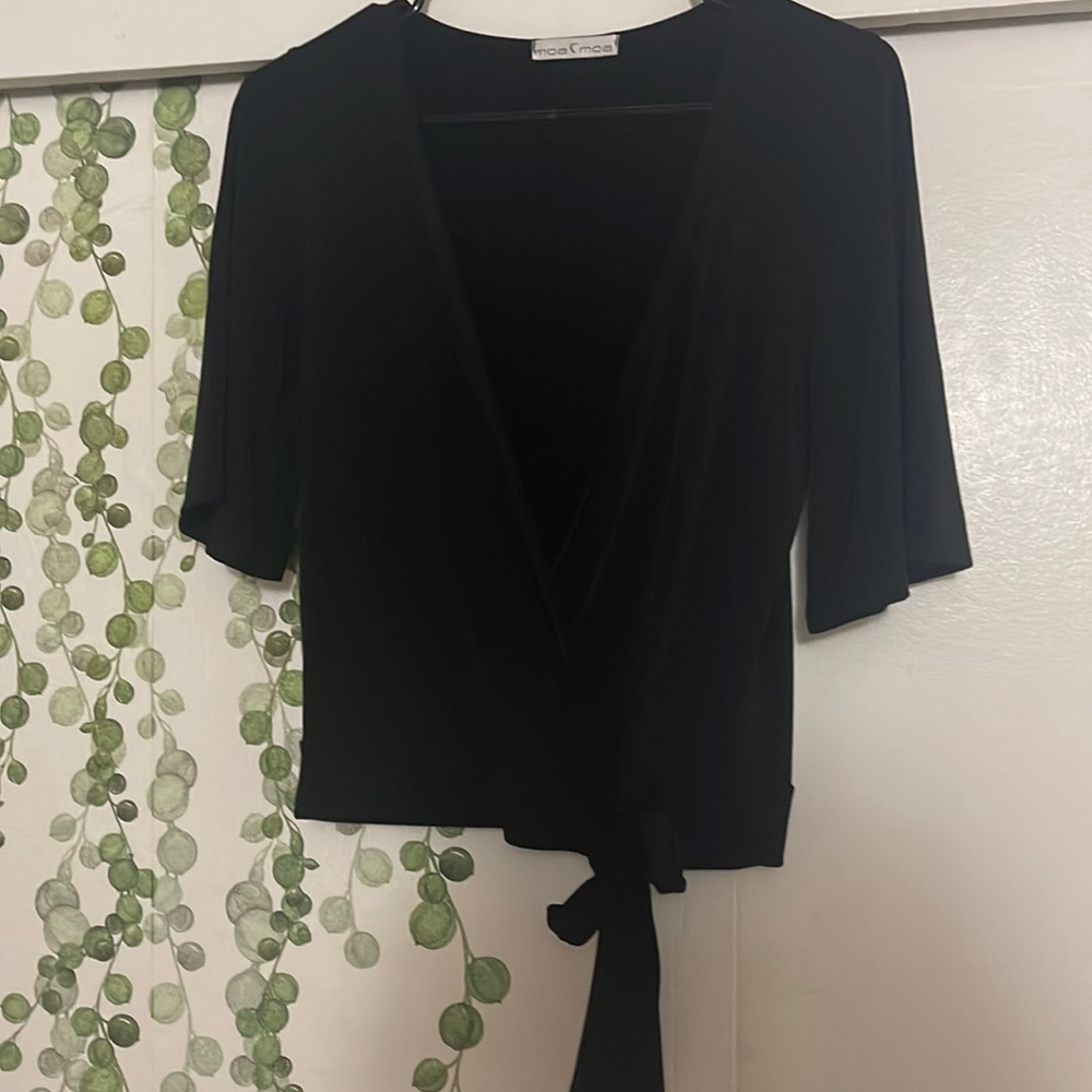 Wrap around black blouse